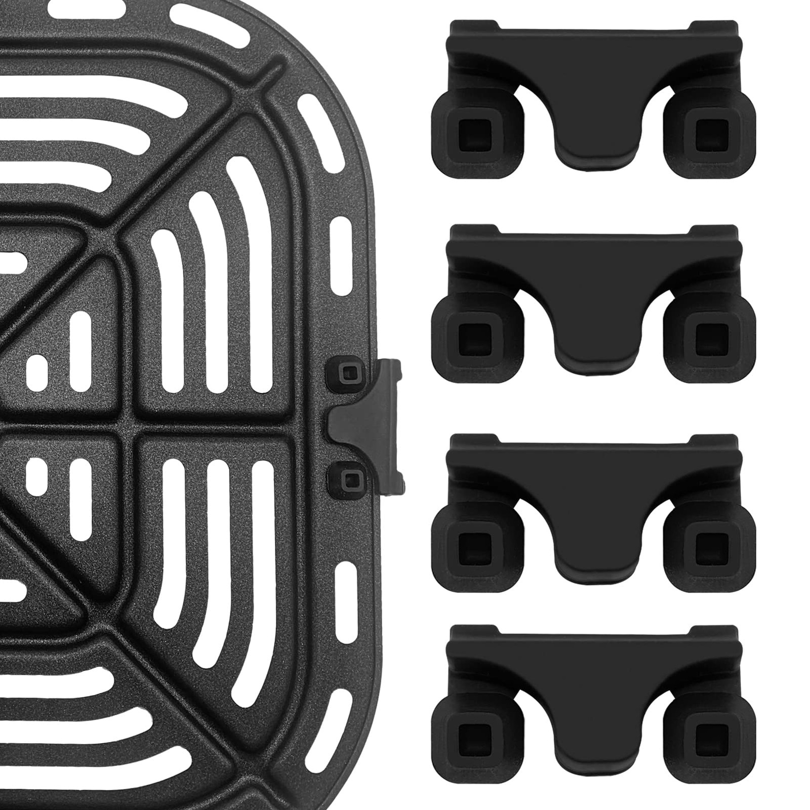 Air Fryer Rubber Bumpers, 4 Packs Replacement Parts 1.2"x 0.7"x 0.6", Black