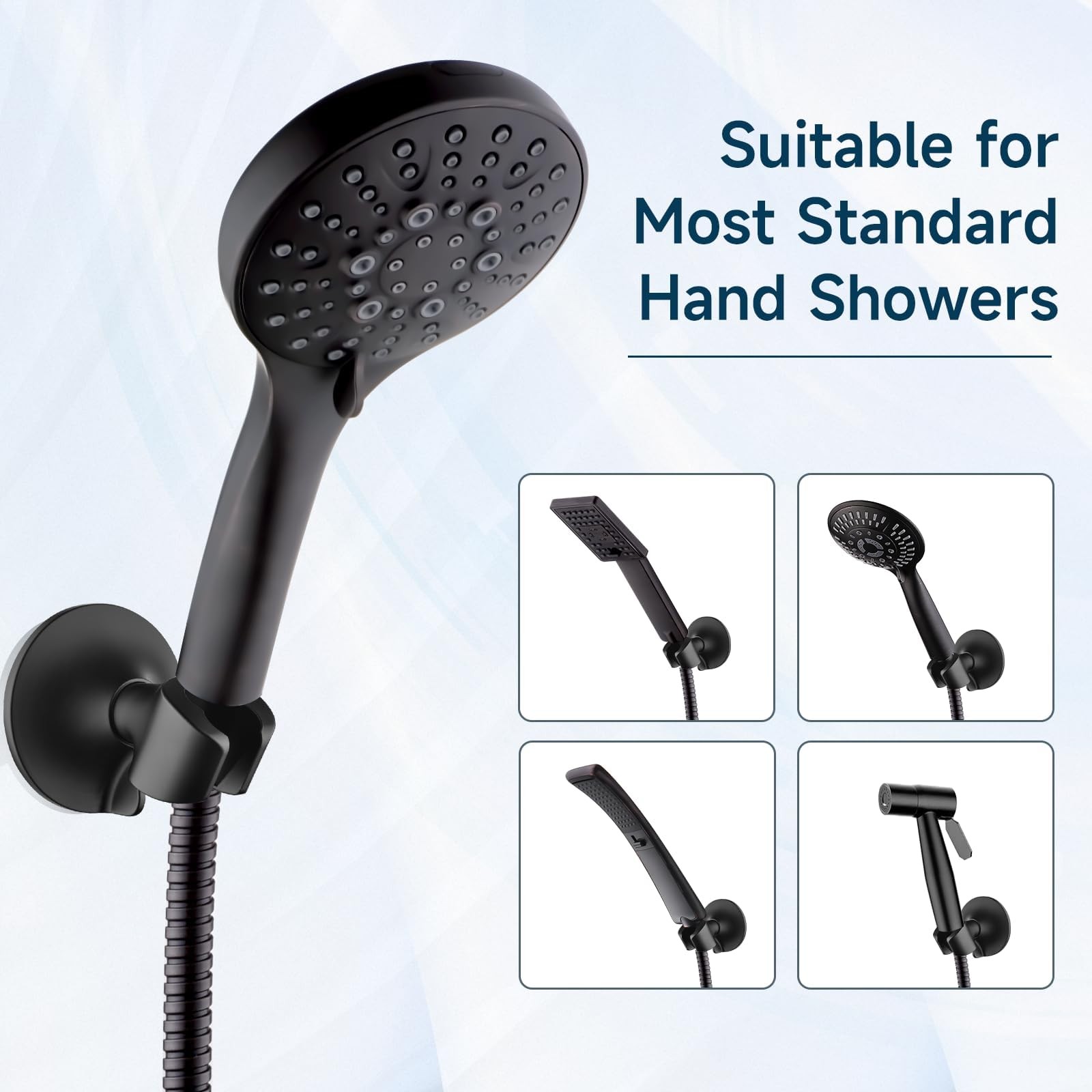 Strong Adhesive Shower Head Holder with Dual Angle Adjustable, Wall Mounted H...