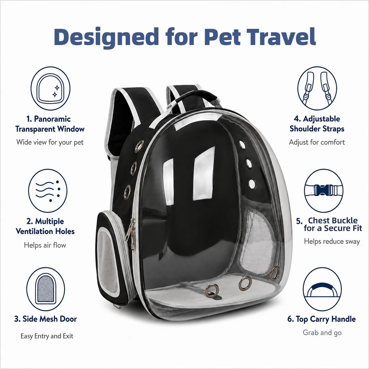 Transparent Cat & Small Dog Backpack Carrier | Airline Approved Bubble
