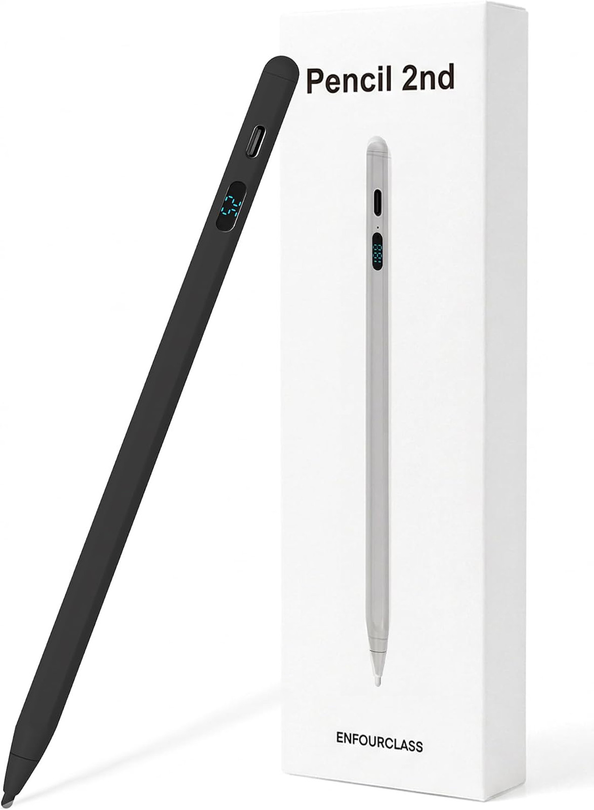 2-in-1 Dual Modes Stylus Pen with LED Display Active Digital Pencil for iPad