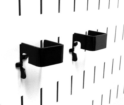 Black 1x1 Inch CBracket Slotted Metal Pegboard Hook Slotted Tool Board Pack