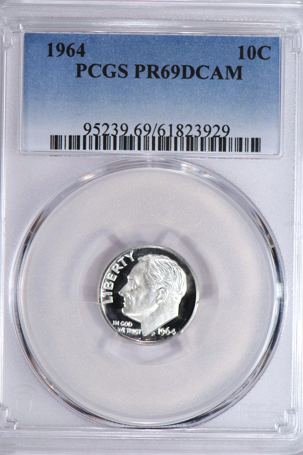 1964 Roosevelt Dime Proof PCGS PR 69 DCAM PF 69 ULTRA CAMEO Frosty Silver Coin