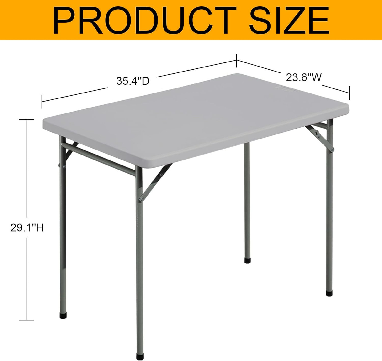 Folding Table 3ft Rectangular Plastic Event Table for Indoor Outdoor Camping