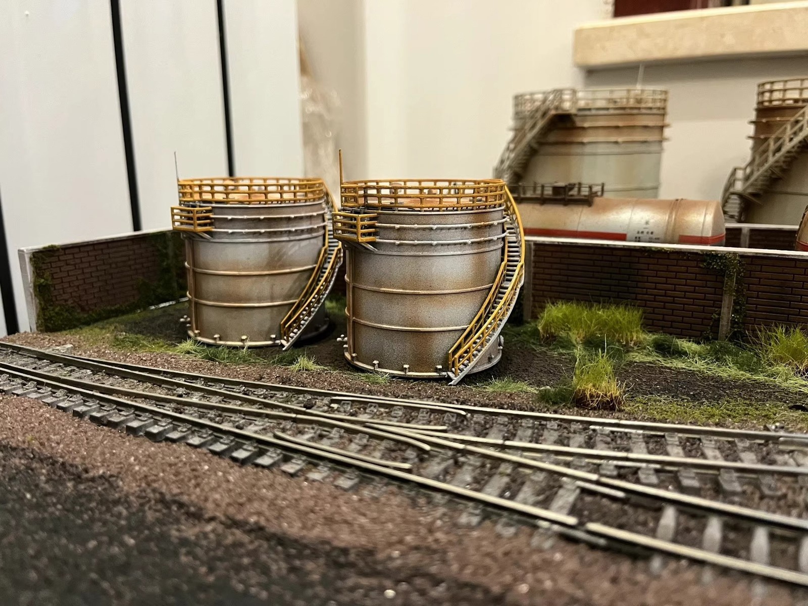 N Scale 1/160 Scale Train Scene Model, Oil Storage Tank Model 2Pcs