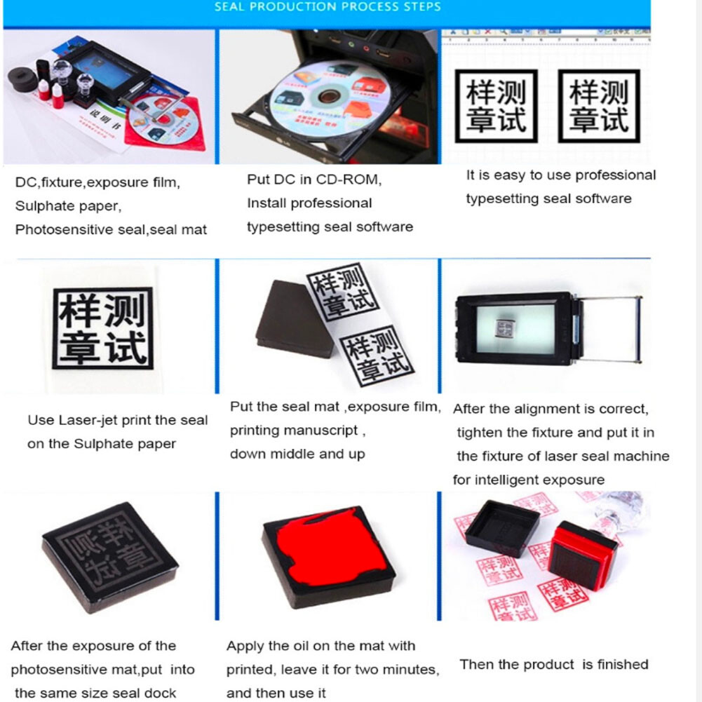 Self Inking Flash Stamp Seal Maker Photosensitive seal machine 110V-220V