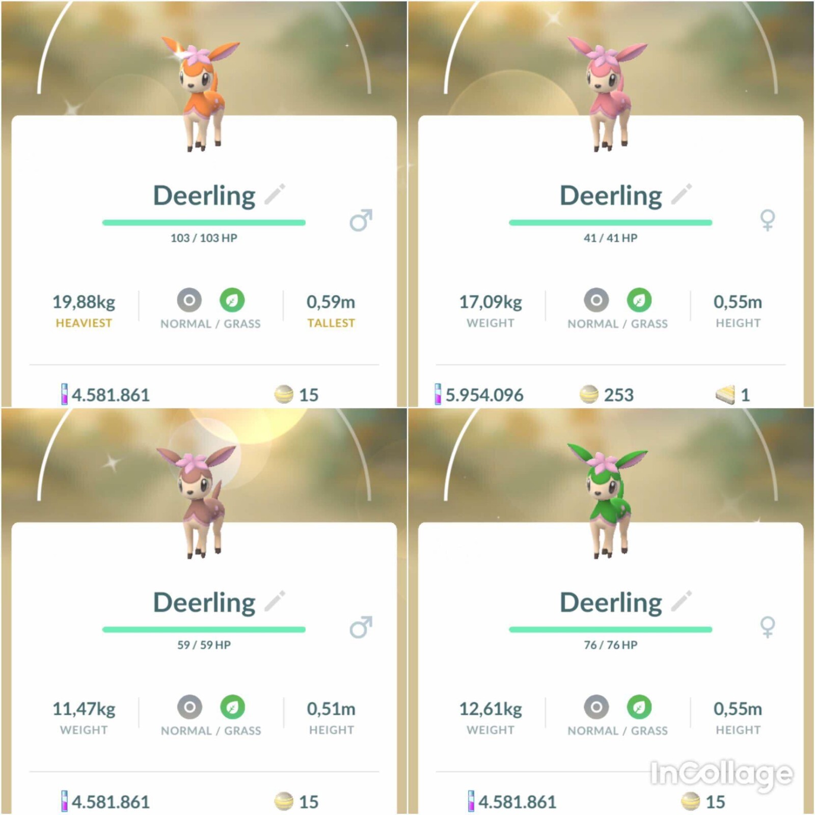 Pokemon Shiny Deerling (Autumn, Spring, Summer, Winter) -TRA'DE GO- Description