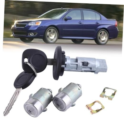 Ignition Key Switch Cylinder & Door Lock Set Compatible for 2003-2006