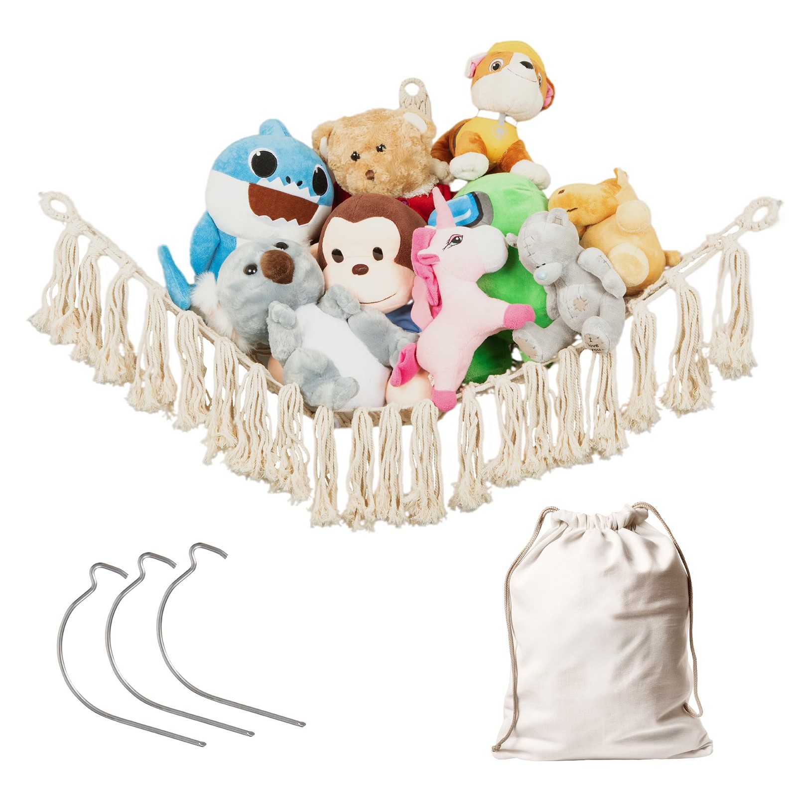 Large Stuffed Animal Hammock Corner - Easy To Install Without Drywall Anchor ...