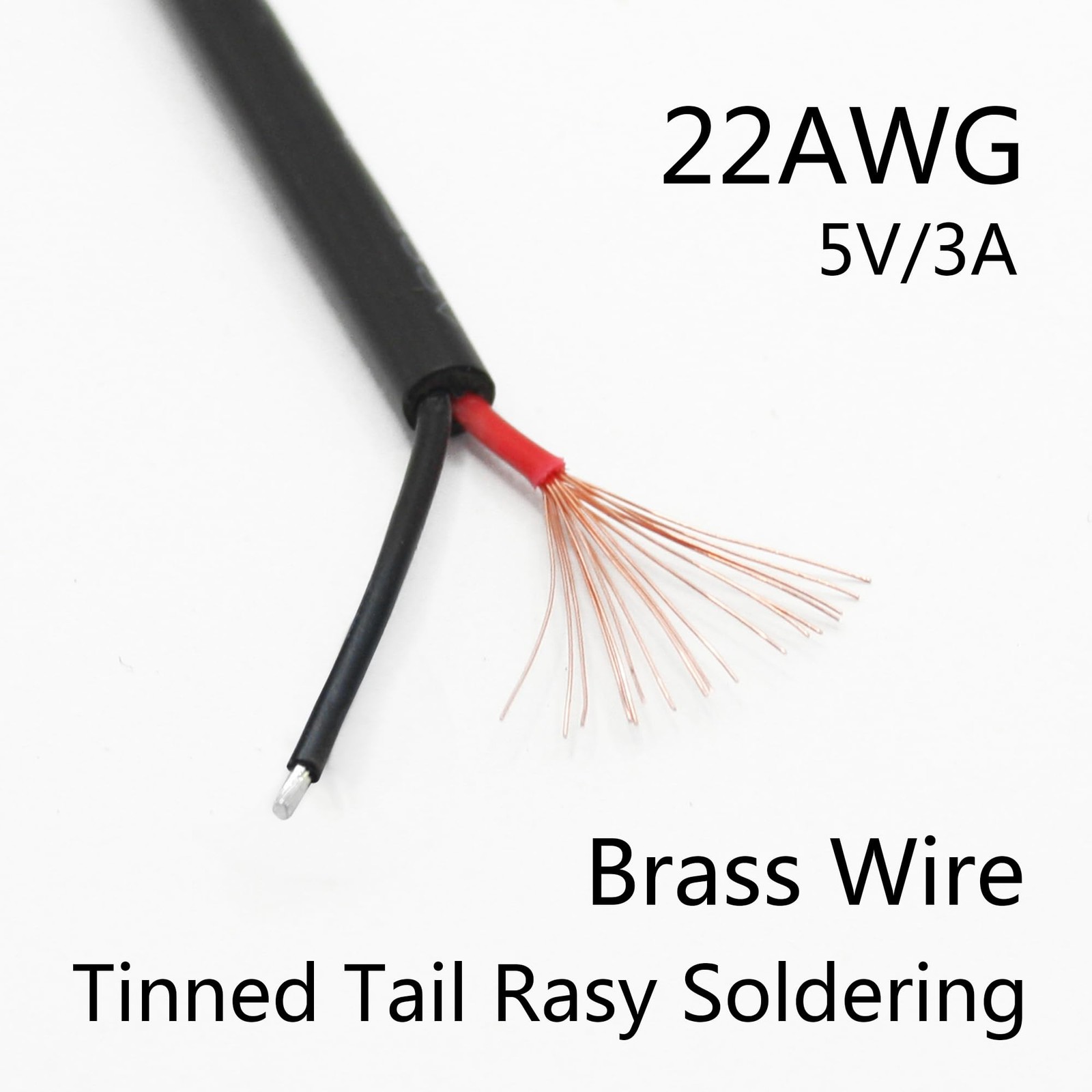 2 PCS 2M/6FT Right Angle USB C 2 Pin Bare Wire Open End 90 Degree 22AWG 5V/3A