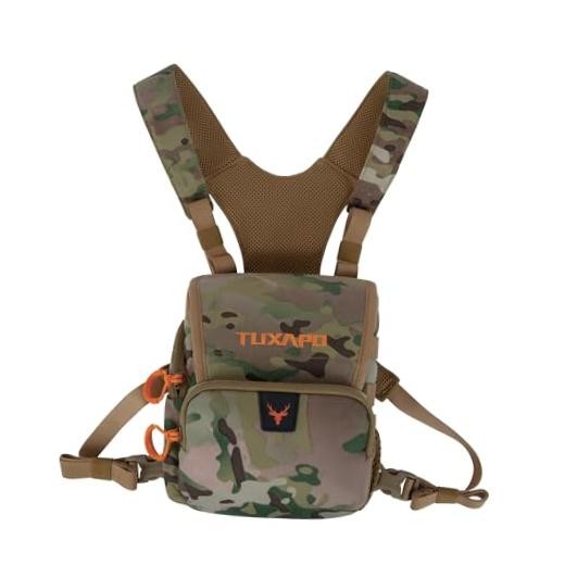 Binocular Harness Chest Pack Magnetic Flap Bino Case with Rain Cover CP Camo 2.0