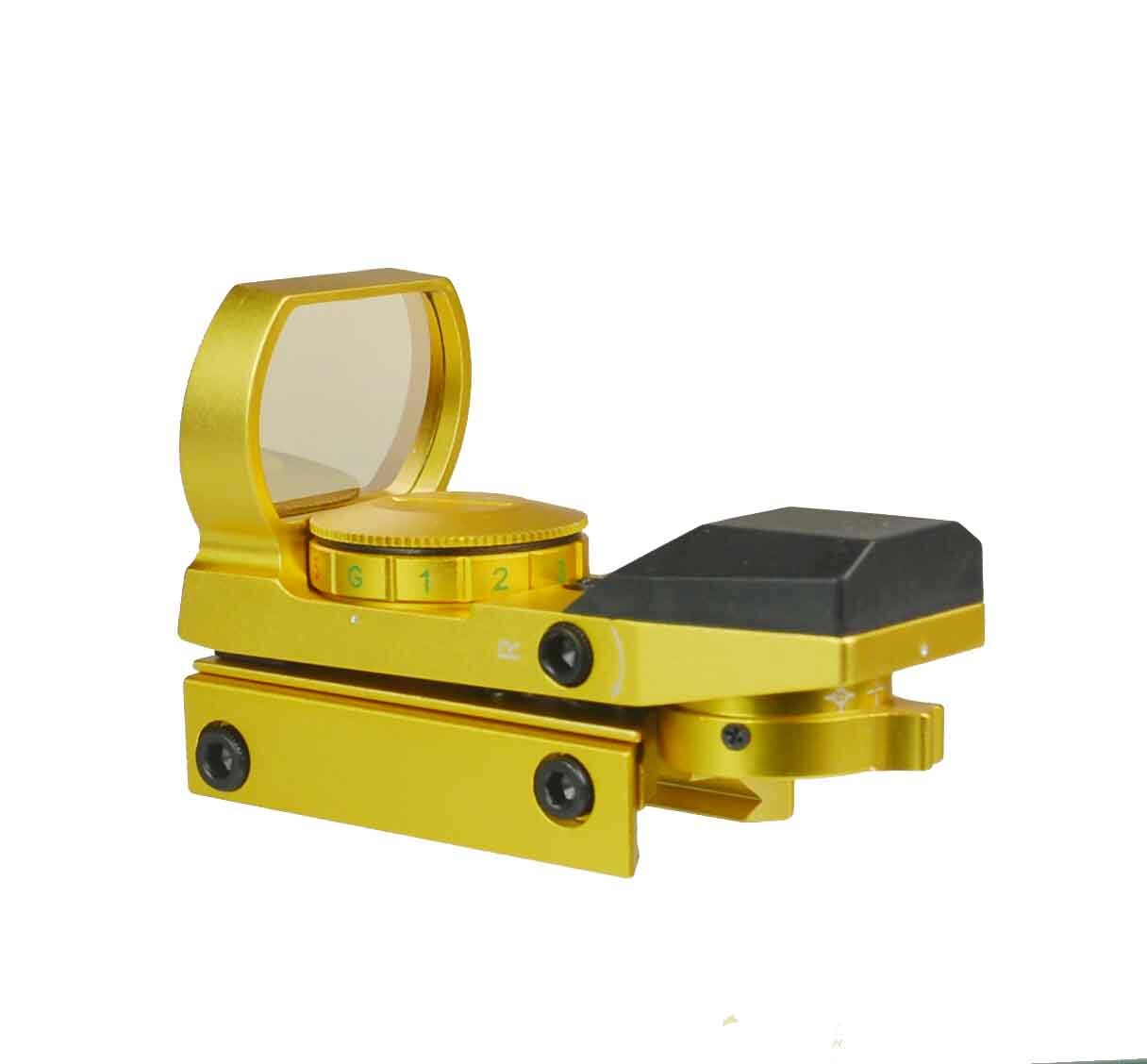 Gold Color Holographic Reflex Dot Sight Weaver Mount Adjustable Red & Green Illu