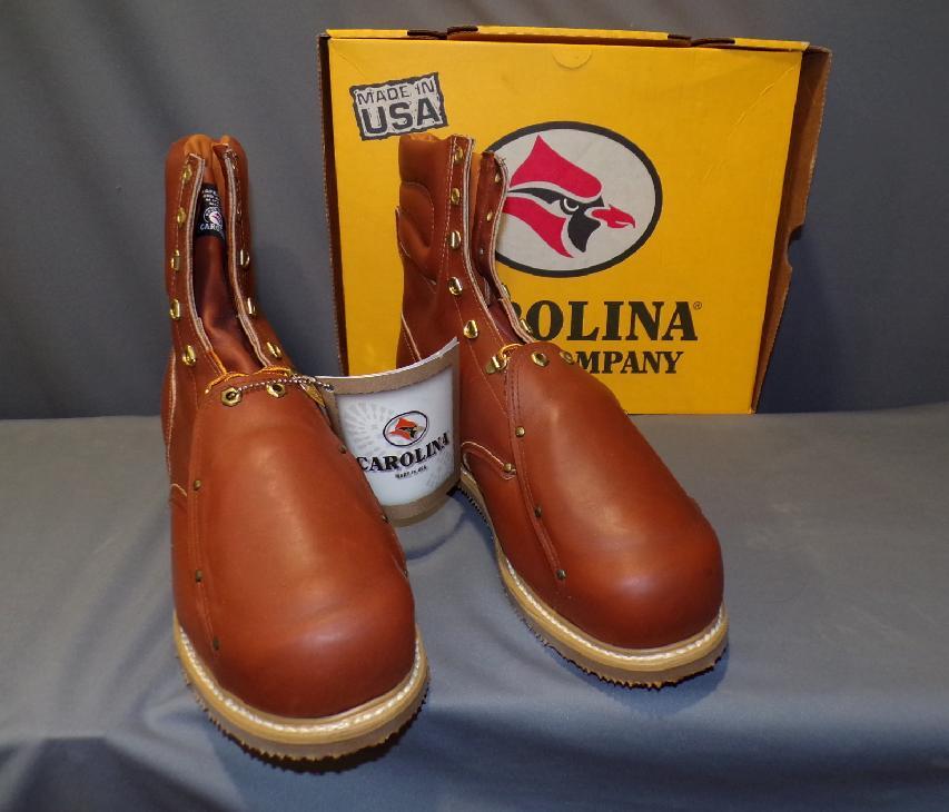 CAROLINA LEATHER STEEL TOE USA #514 METATARSAL MET GUARD MULTIBLE SIZE 8" W/ BOX