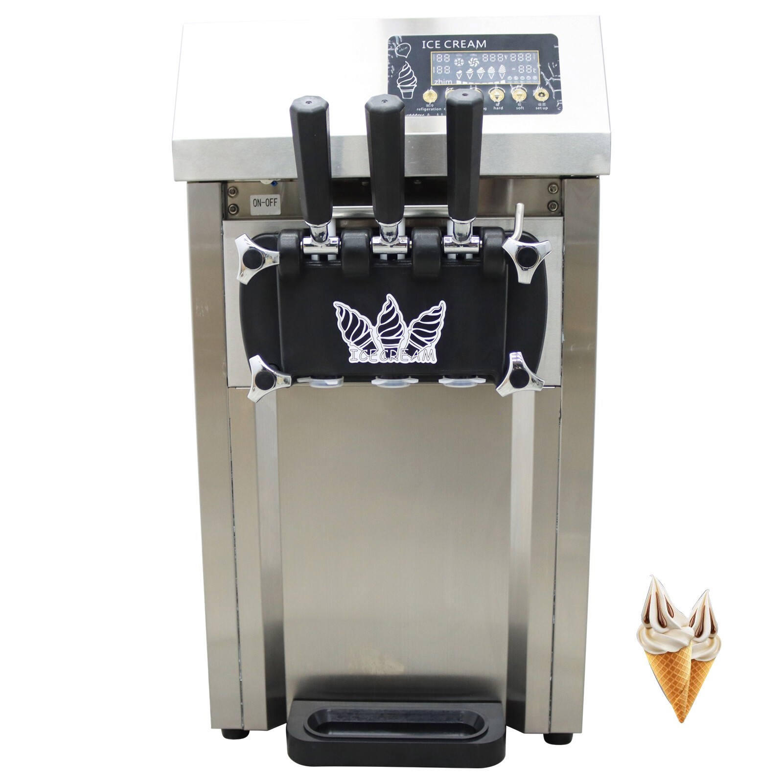 Soft Ice Cream Machine 4LX2 Commercial Ice Cream Machine LED Display Control