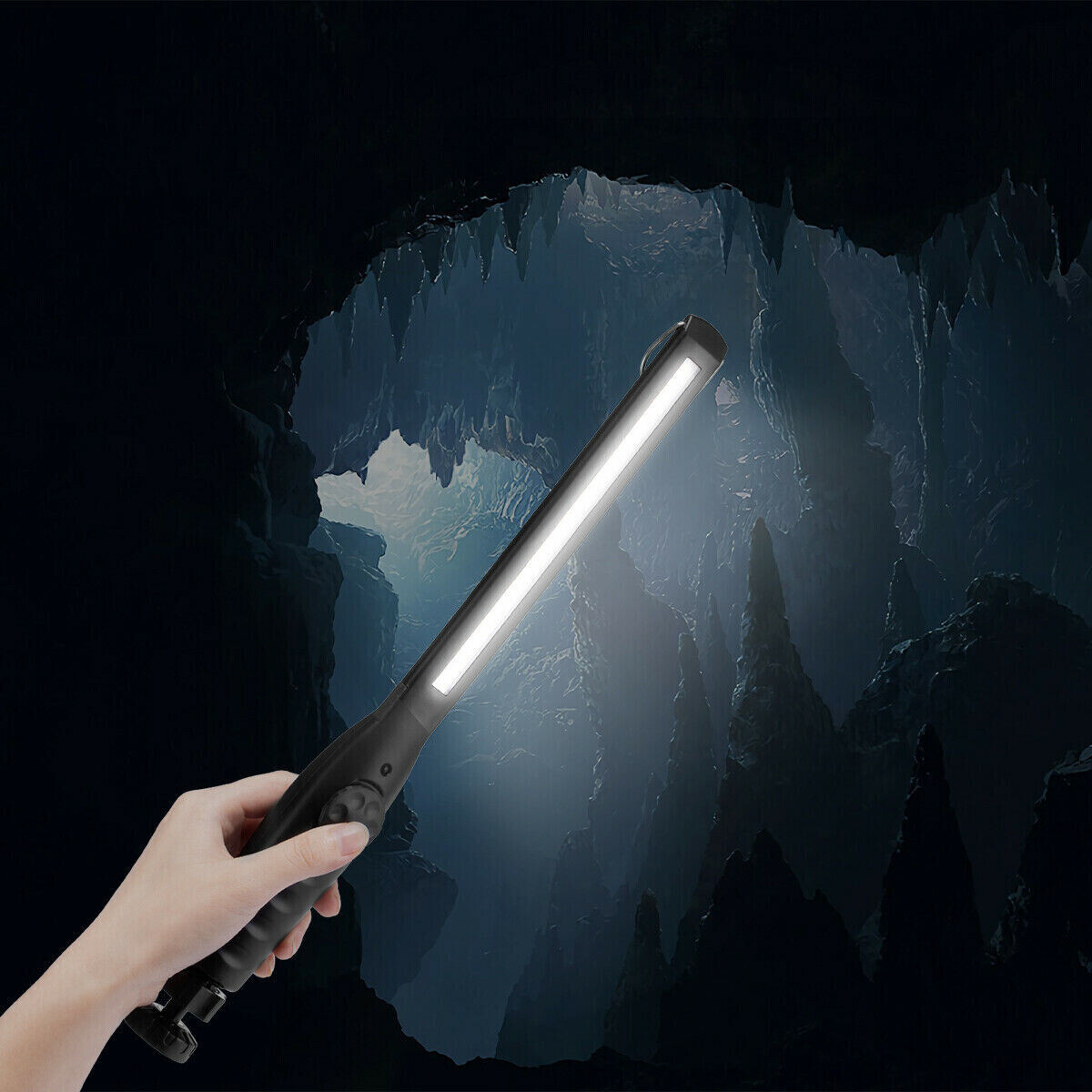 Rechargeable LED COB Slim Work Light Mechanic Flashlight Lamp Bar Camping Torch