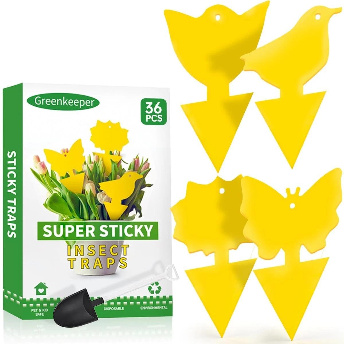 36 Pcs Classic Sticky Traps for Fungus Gnat (plants), Fruit Fly, Yellow Sticky