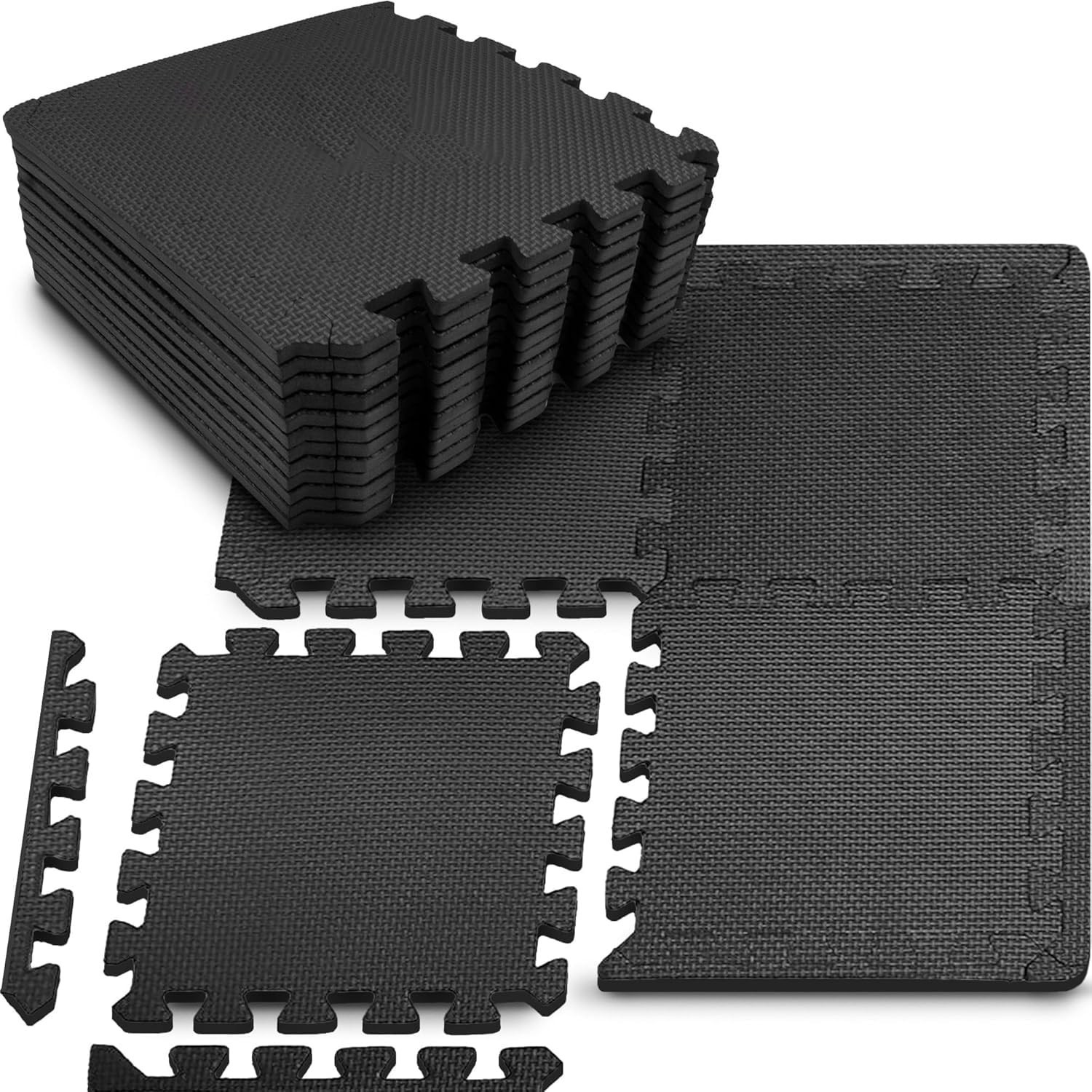 20 pcs Gym Mats, High-Density EVA Foam Floor Mats, 12.6'' x 12.6'' x 0.40'', ...