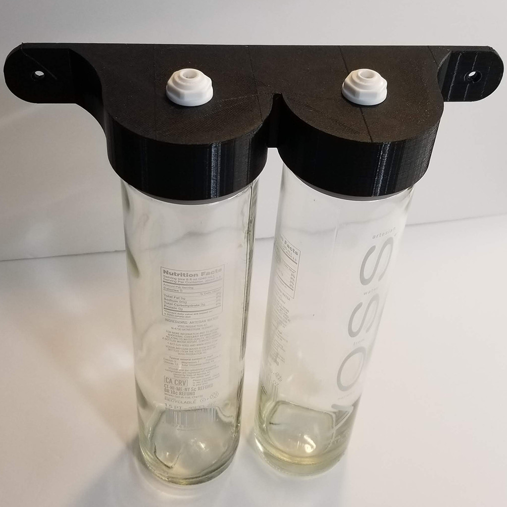 Wall Mountable Voss Dual Bottle Holder - 800 ml - 3D Printed - Many Colors