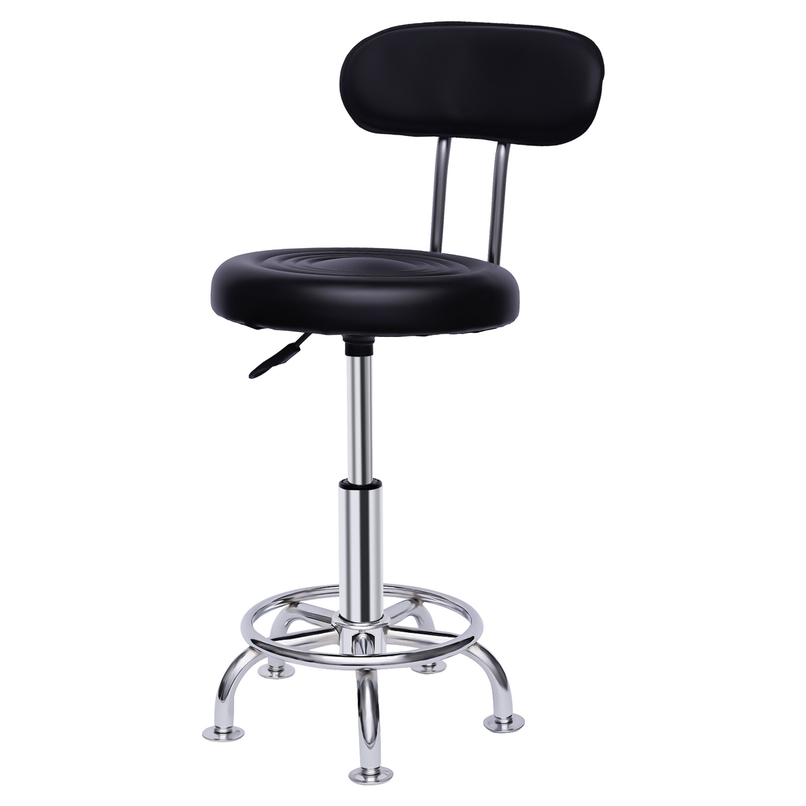 Hydraulic Garage Work Chair Leather Work Shop Stool Bench Height-Adjustable