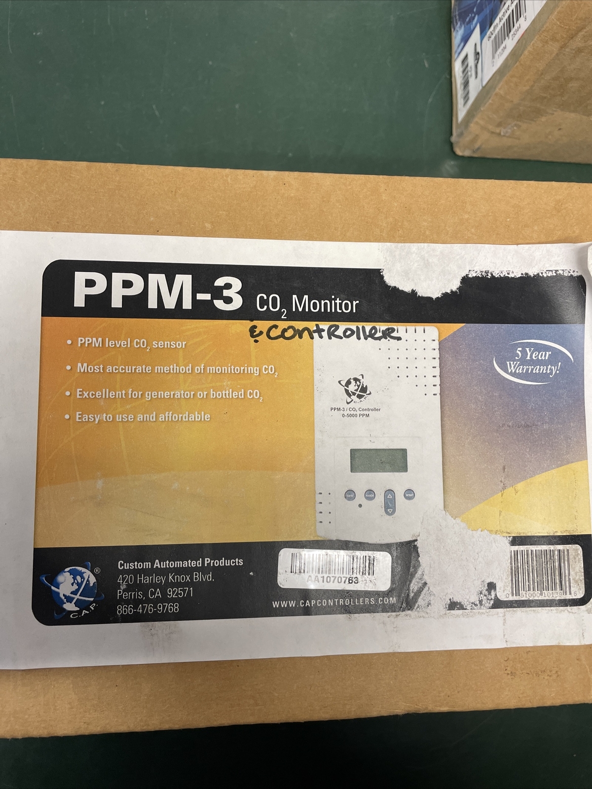 Custom Automated products CAP CO2 Monitor/Controller PPM-3