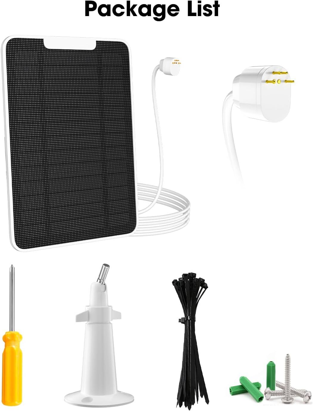 4Pcs Solar Panel Charger Compatible with Google Nest Camera Outdoor +13ft Cable