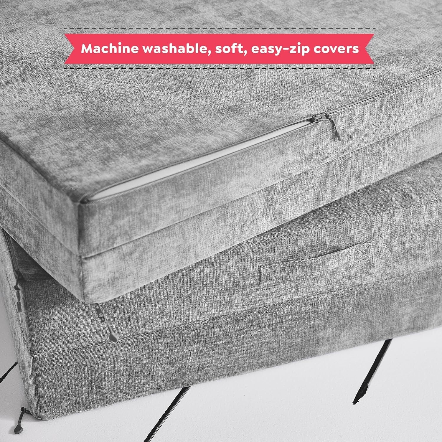Durable 4-Piece Kids Play Couch in Mountain Gray - Transform Into Adventure
