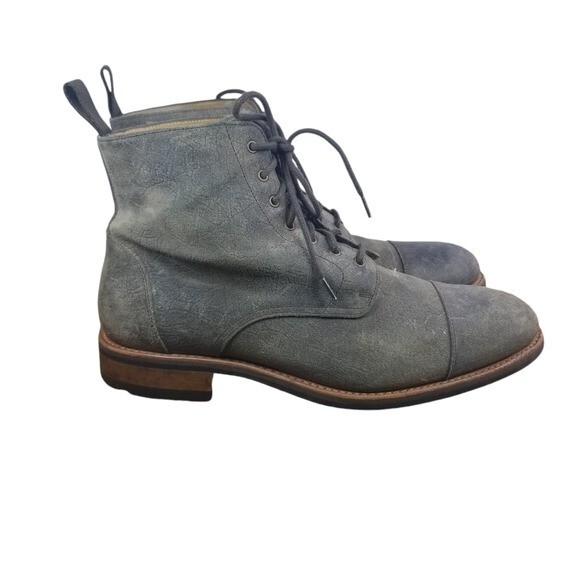 Taft The Dragon textured leather cap toe combat ankle boots 10