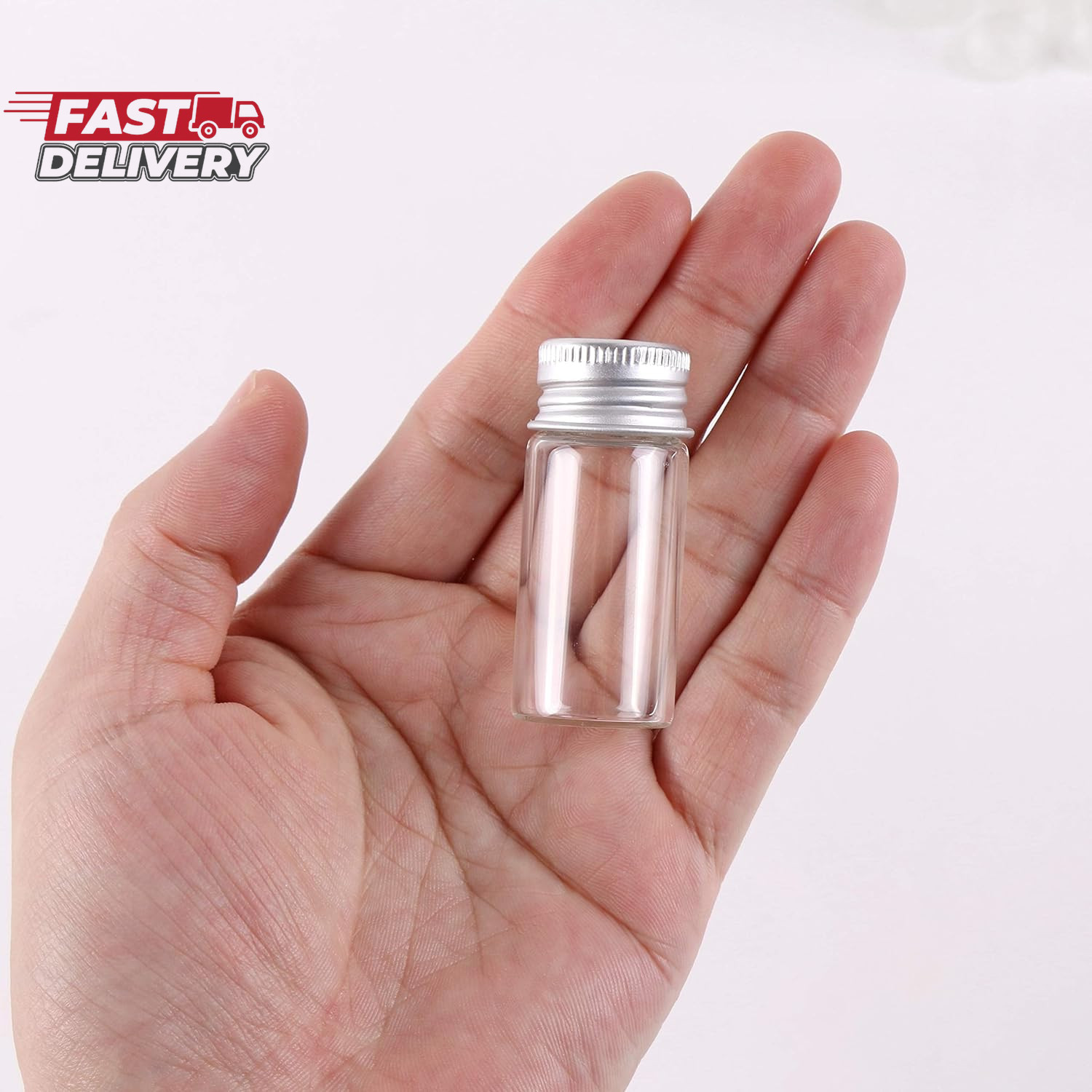 Maxmau 100 10Ml Vials Small Mini Tiny Glass Bottles Clear Empty Jars with Alumin