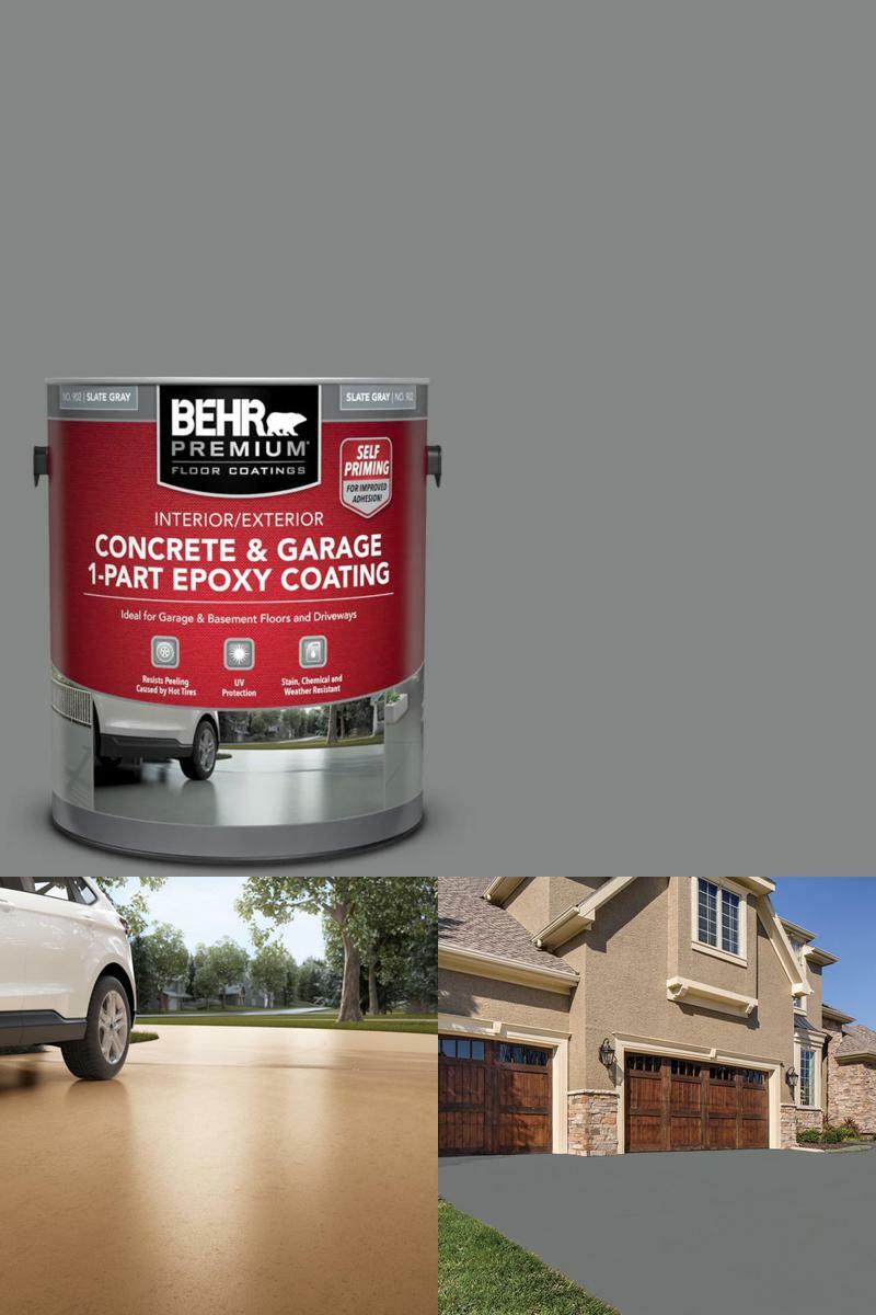 1 Gal. Slate Gray  Floor Paint Epoxy Concrete For Garage Basement Patio Driveway