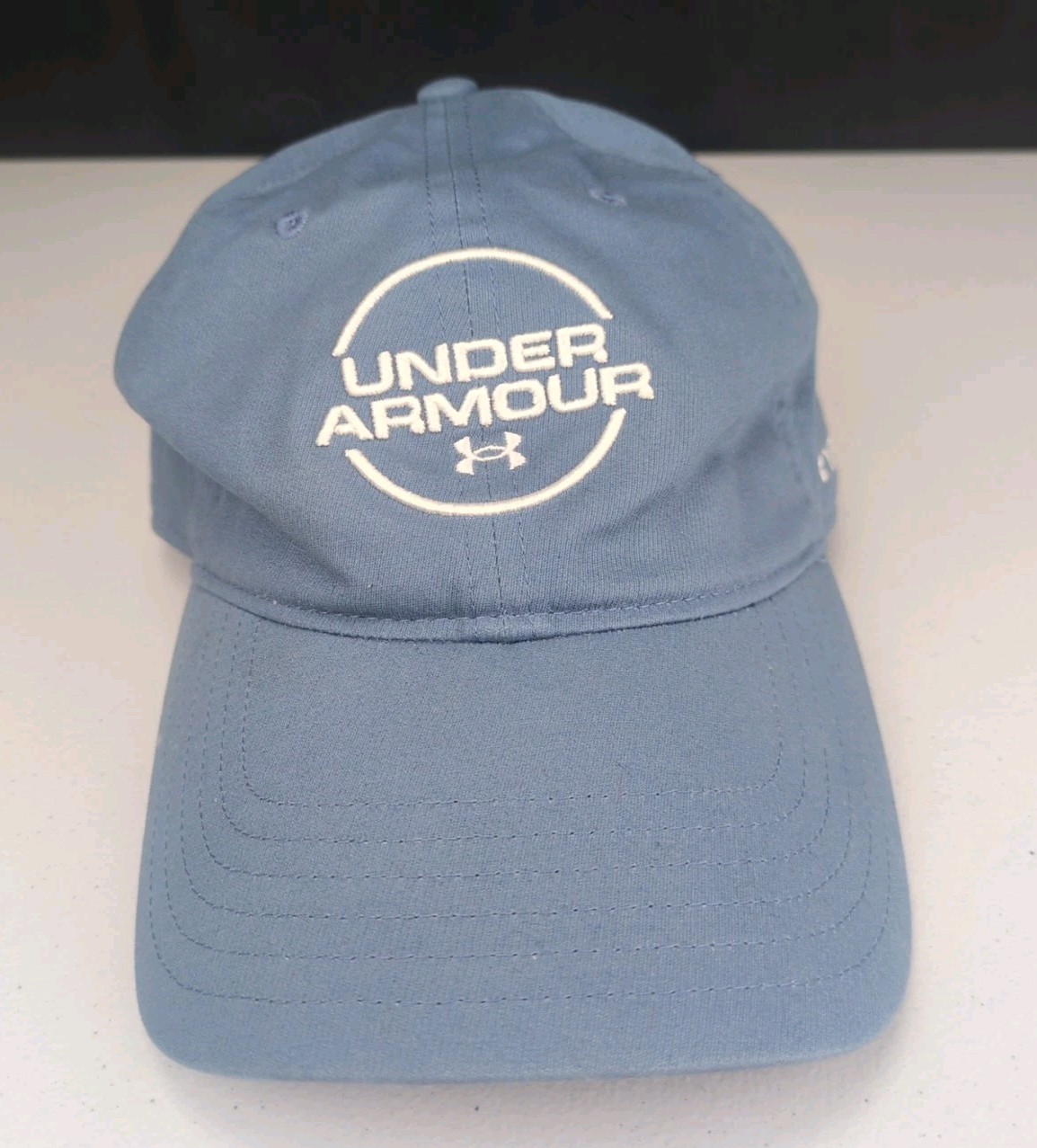 Under Armour Golf Free Fit Adjustable Hat Blue Strap Back OSFA Mens Spell Out