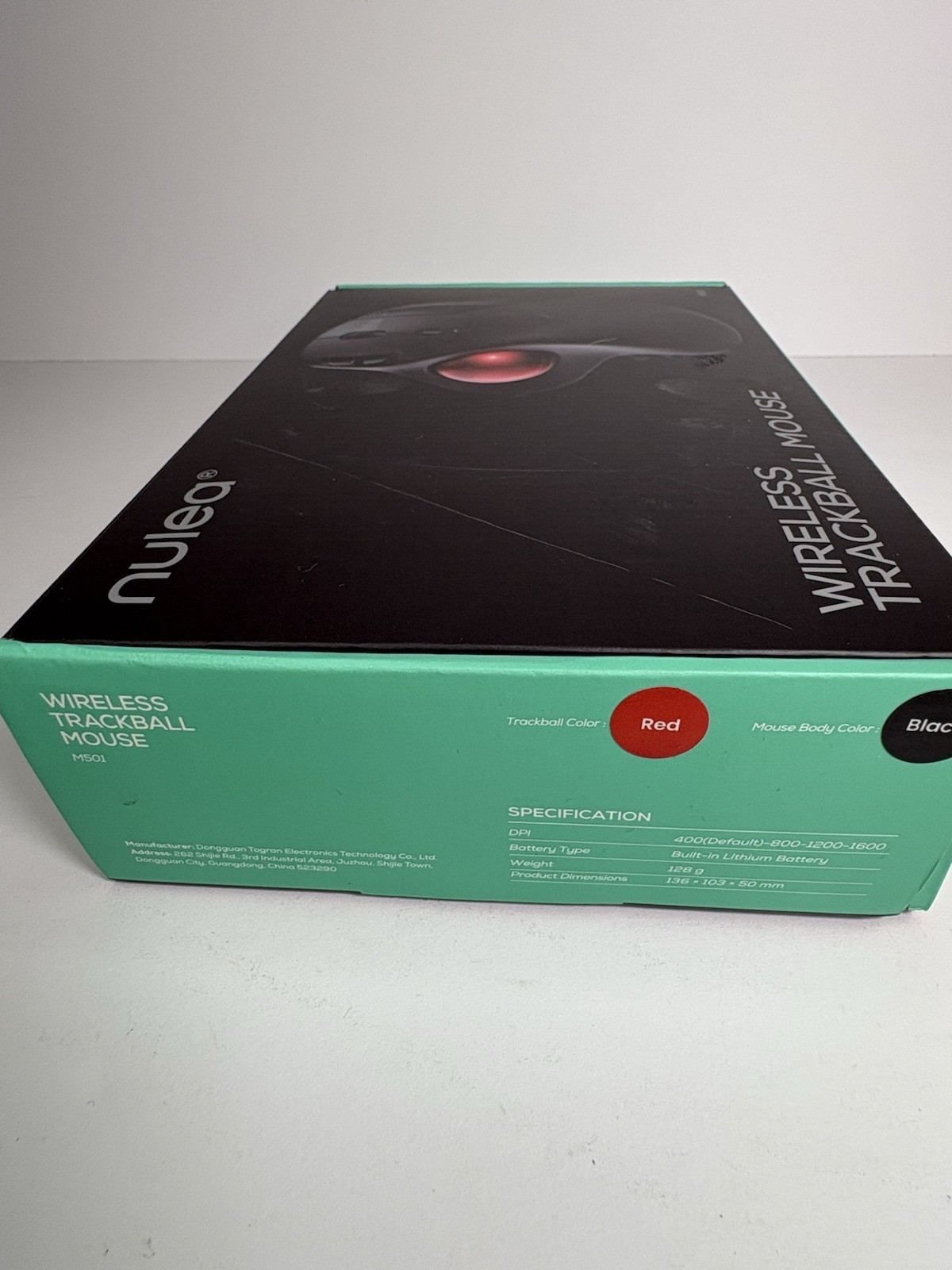 Nulea M501 Wireless Optical Trackball Mouse 5-Button 1600 DPI Black/Red