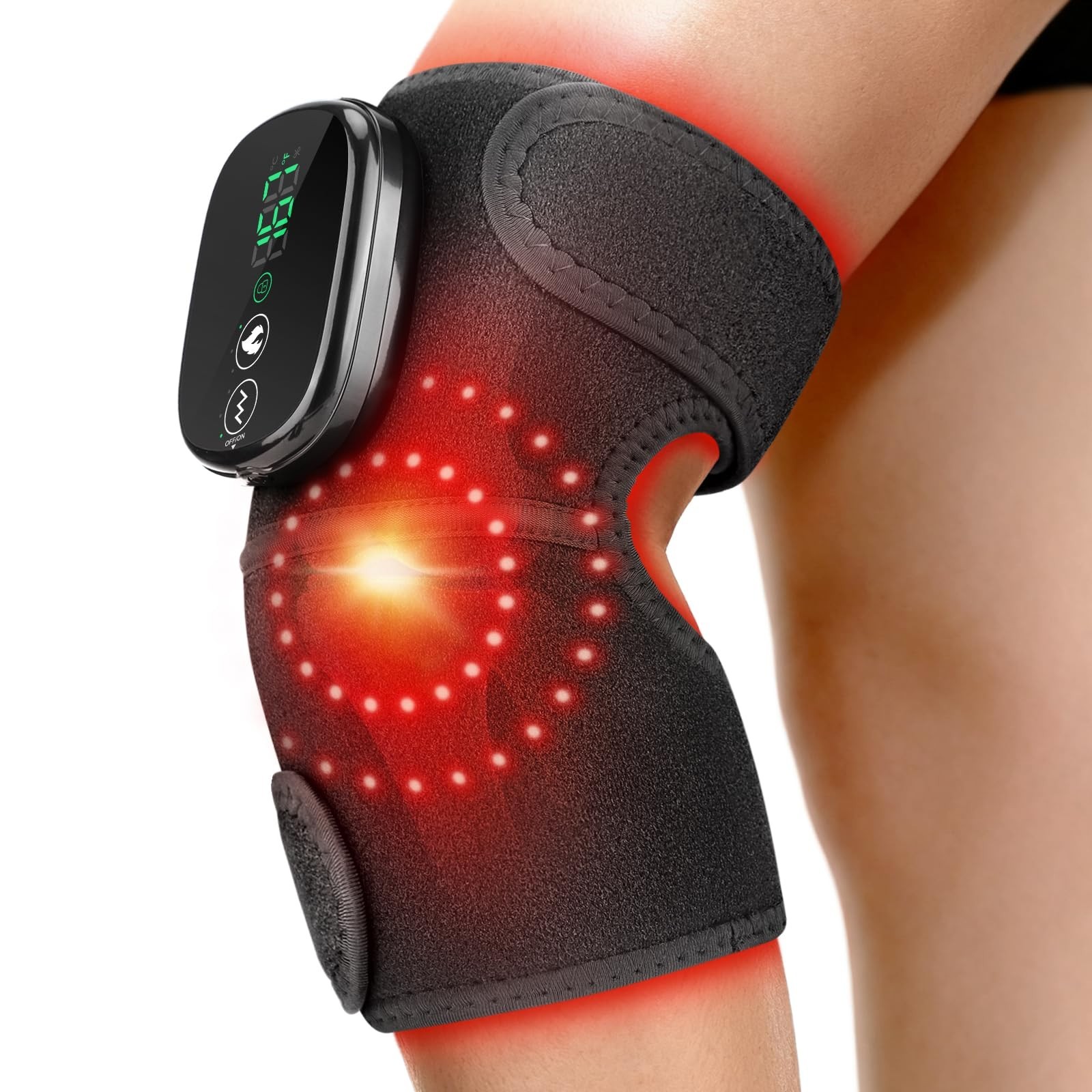 EDIFOLLY Cordless Knee Heating Pad, Knee Massager with Heat and Vibration, Re...