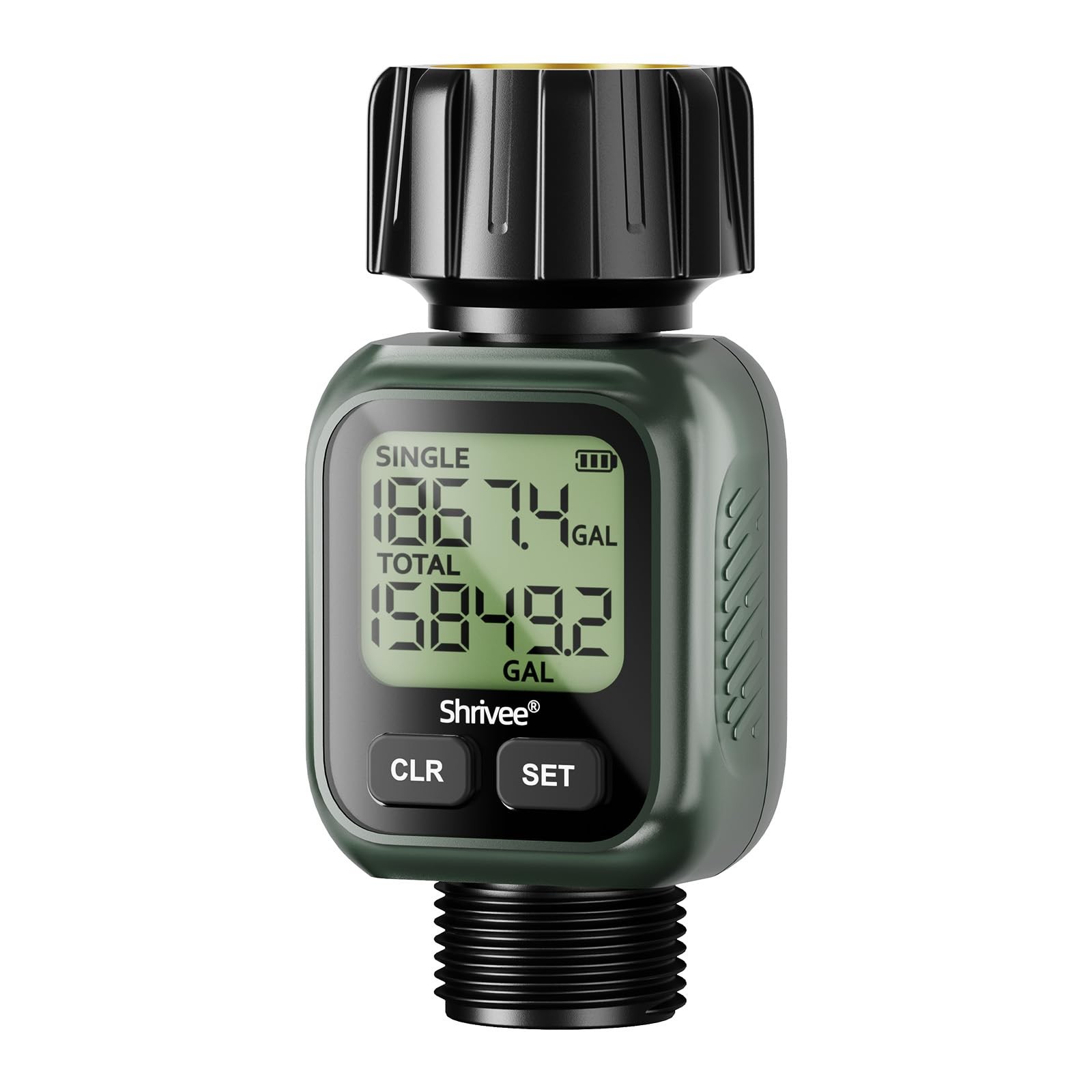 Shrivee Water Flow Meter, ±5% Accuracy, Brass Inlet Metal Thread, 4 Measure M...