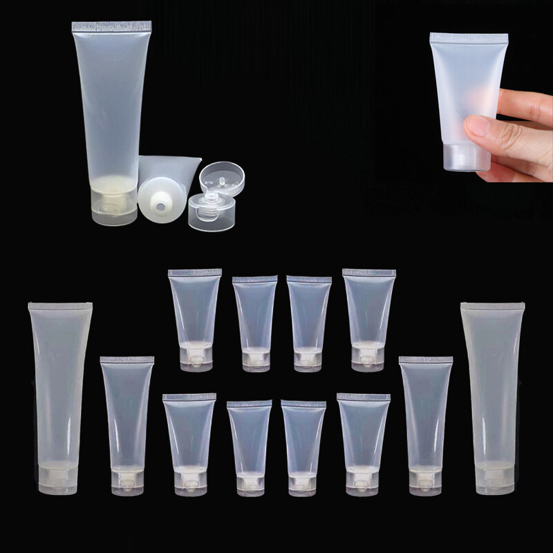 Plastic Cosmetic Soft Tubes Bottles With Flip Lids Empty Travel Sample Container