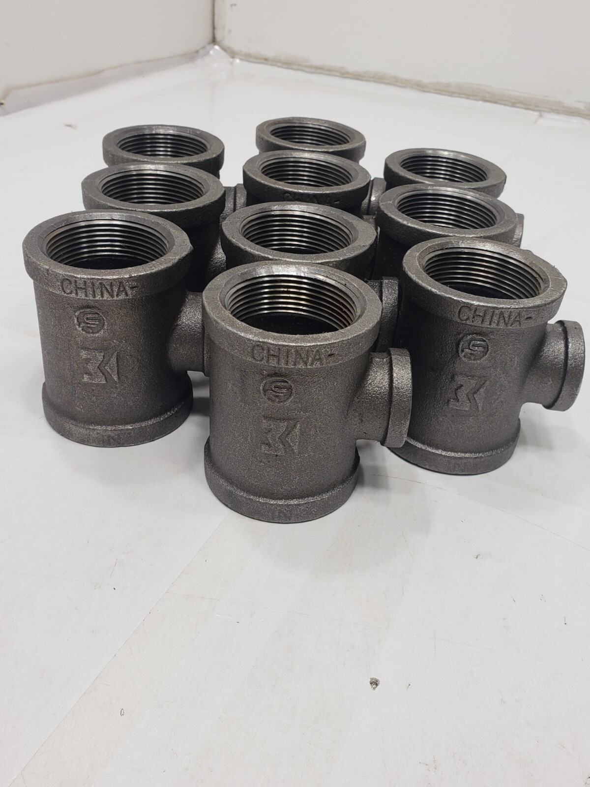 Lot of 10 Southland 520-774 150lbs Reducing Tee 1 1/2" X 3/4" Black New
