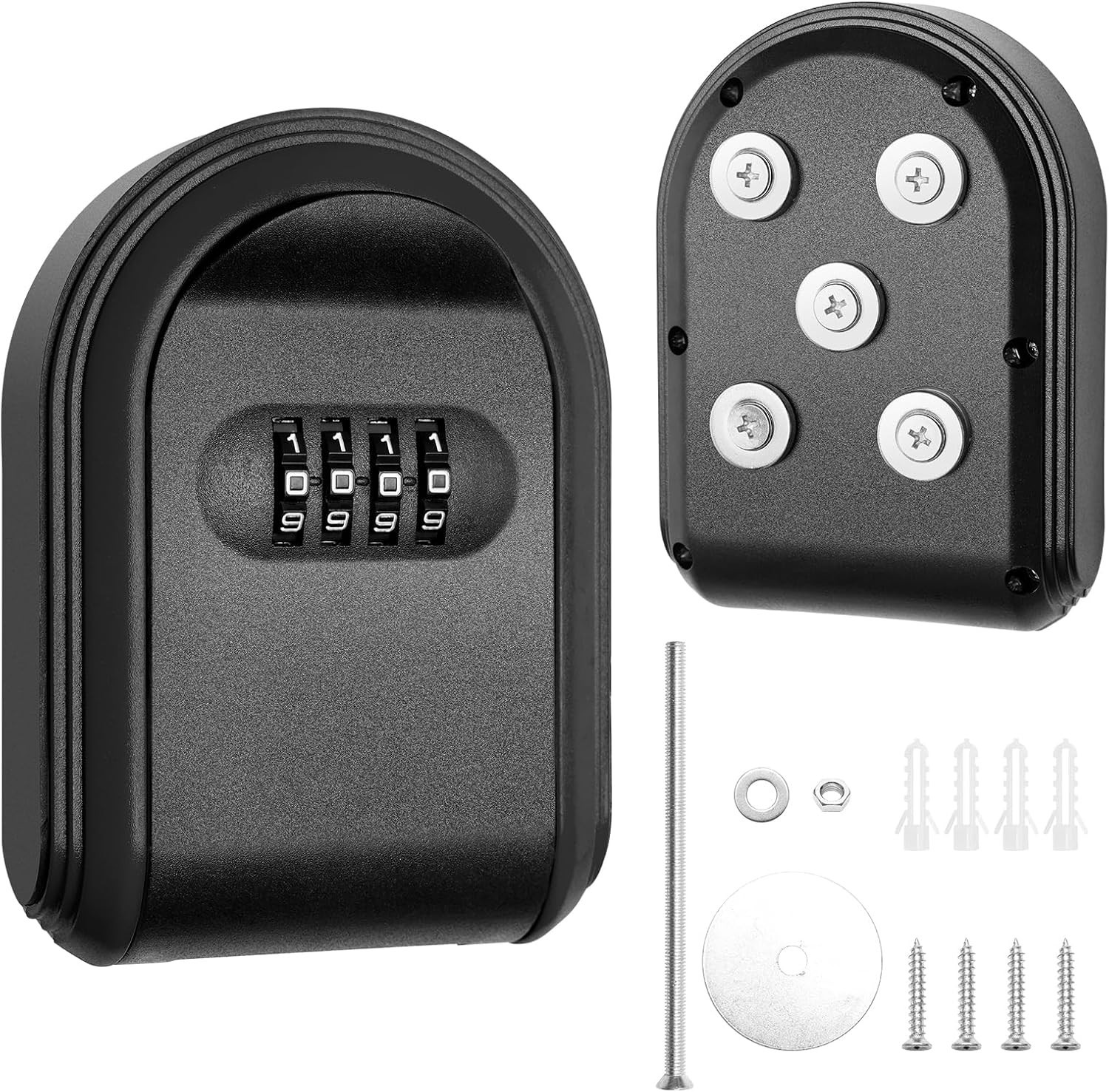 Magnetic Key Holder with Lock, Magnet Key Lock Box Hidden Under Car, Secure 4...