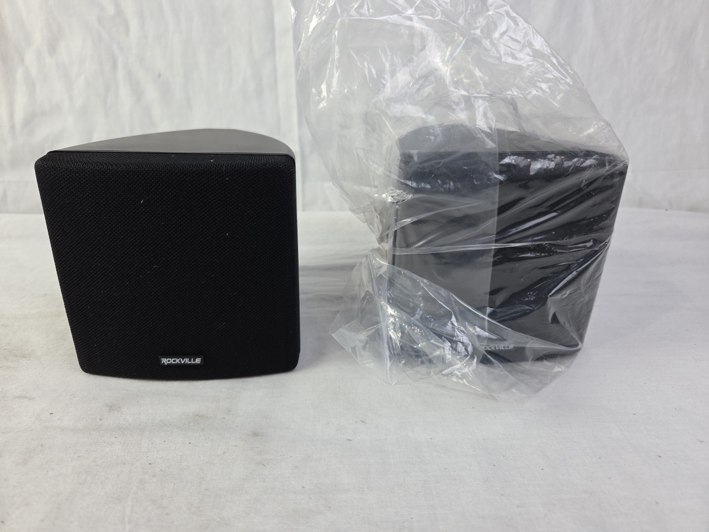 Cube by Rockville Pair of 3.5" Black Commercial 70v Swivel Wall Mount Speakers