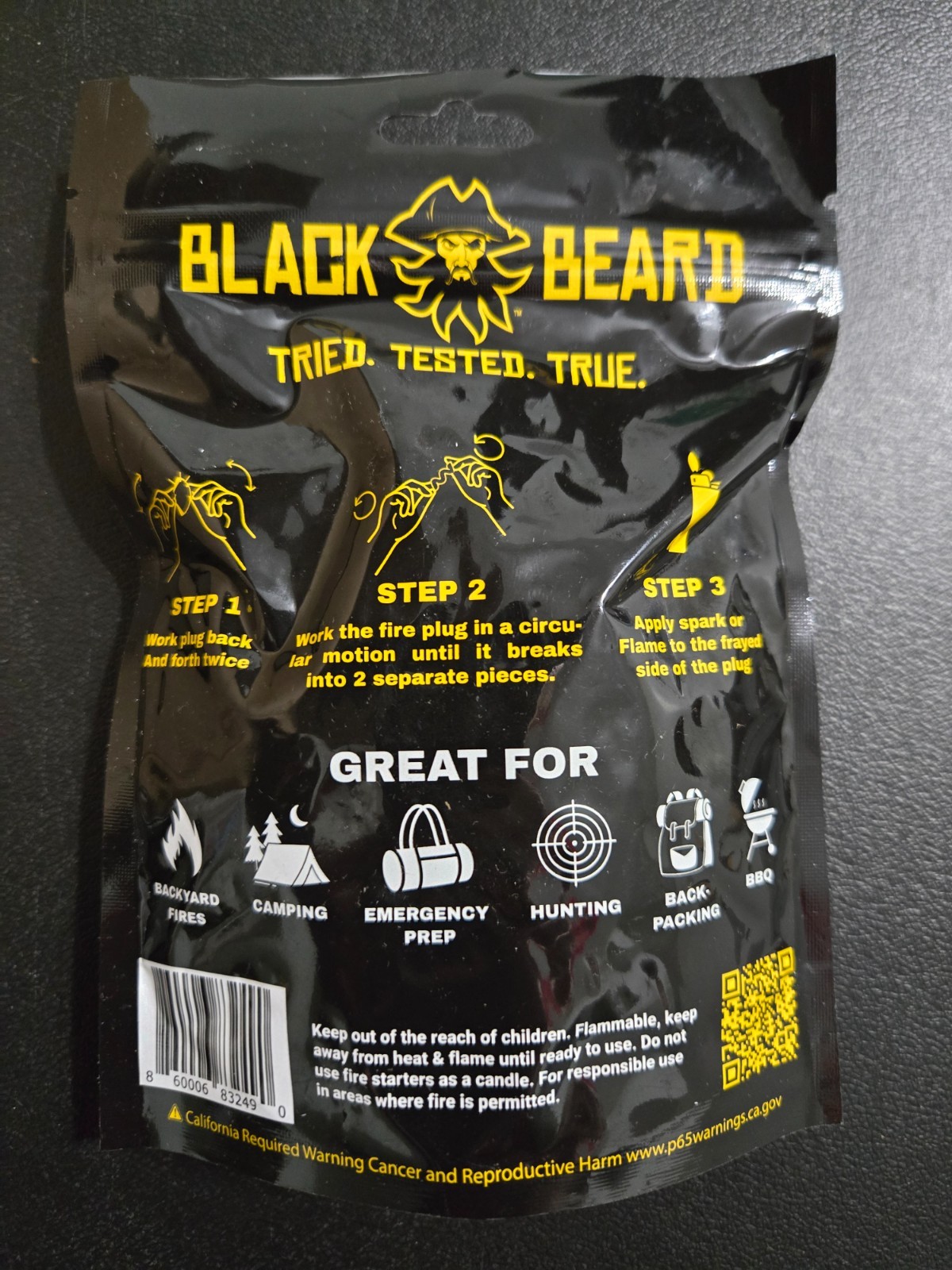 Black Beard Fire Starters PLUG Fire Plug 50 waterproof Fire Plugs