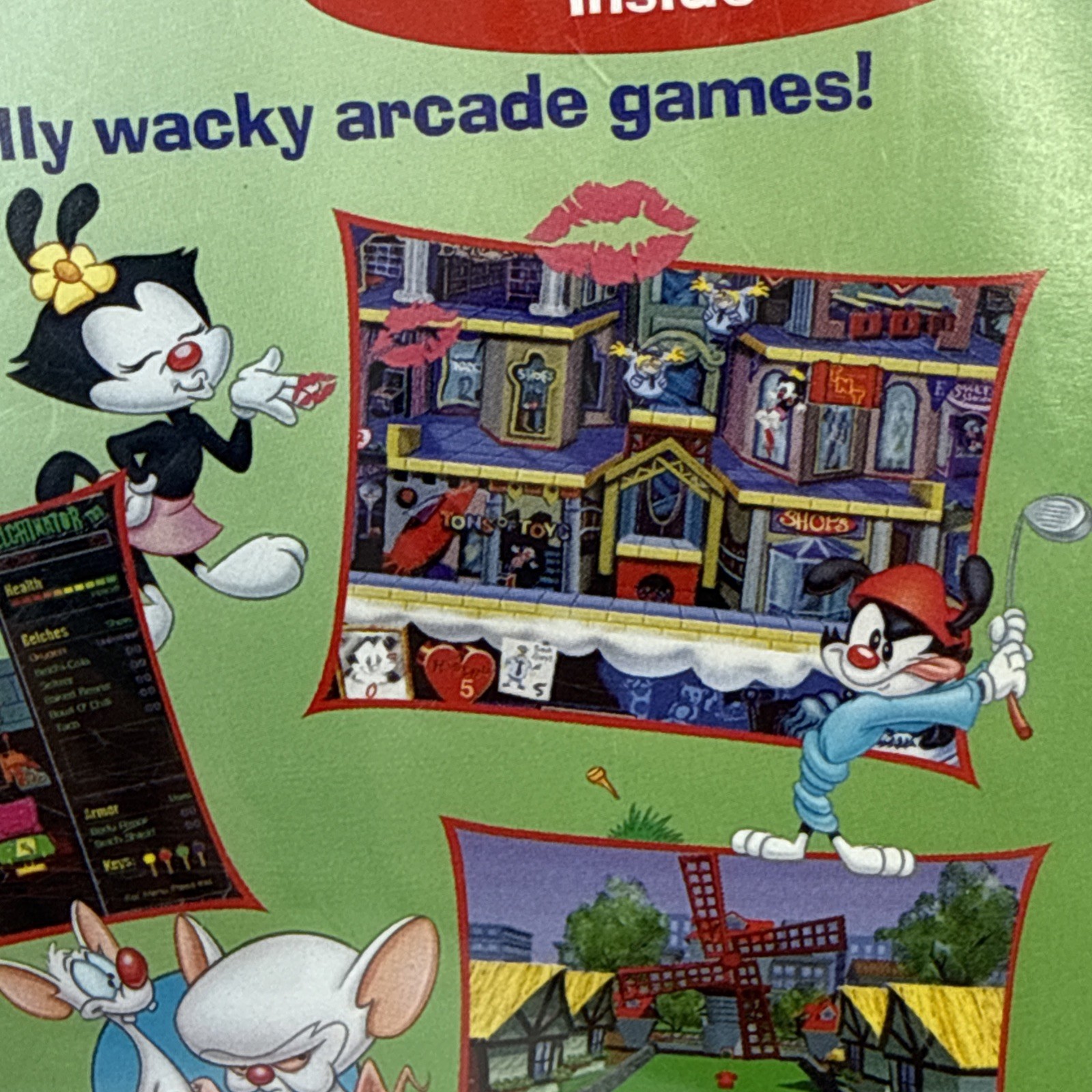 Animaniacs Game Pack PC CD ROM Windows 95 Play Zone VTG CIB Complete Funny Bone