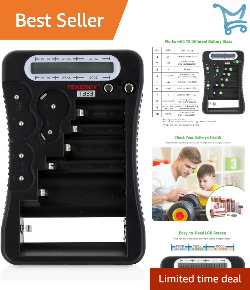 Universal Battery Tester LCD Display for AA AAA C D 9V CR123A Button Cell