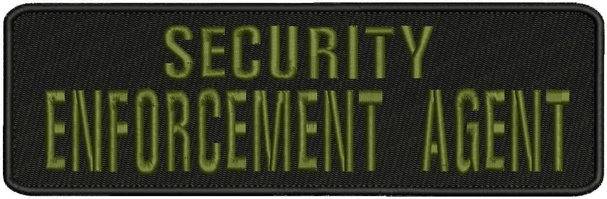 SECURITY ENFORCEMENT AGENT embroidery patches 3x10 hook on back od green