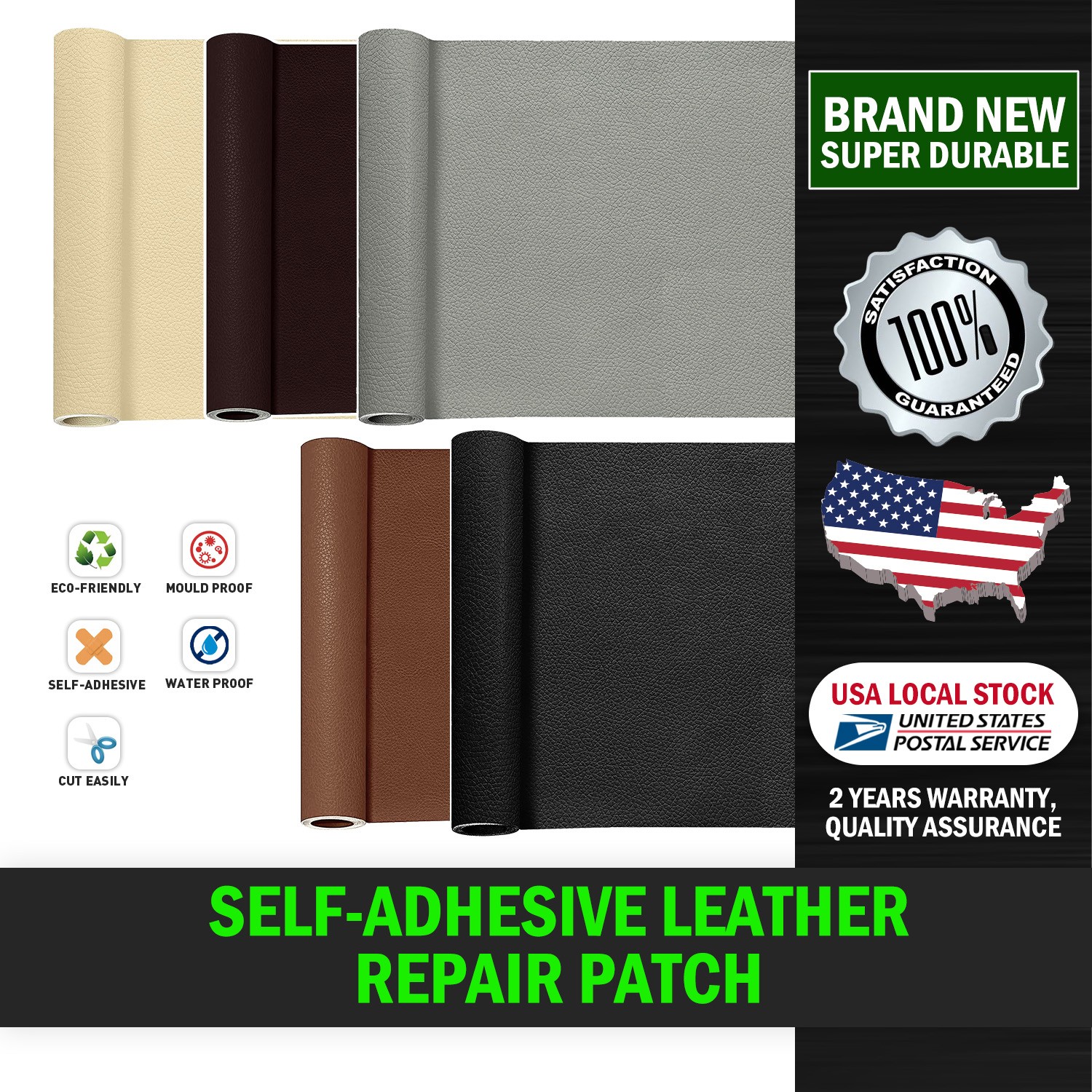 Multiple Sizes Available Leather Repair for Car Seat Sofa Couch Self-Adhesive