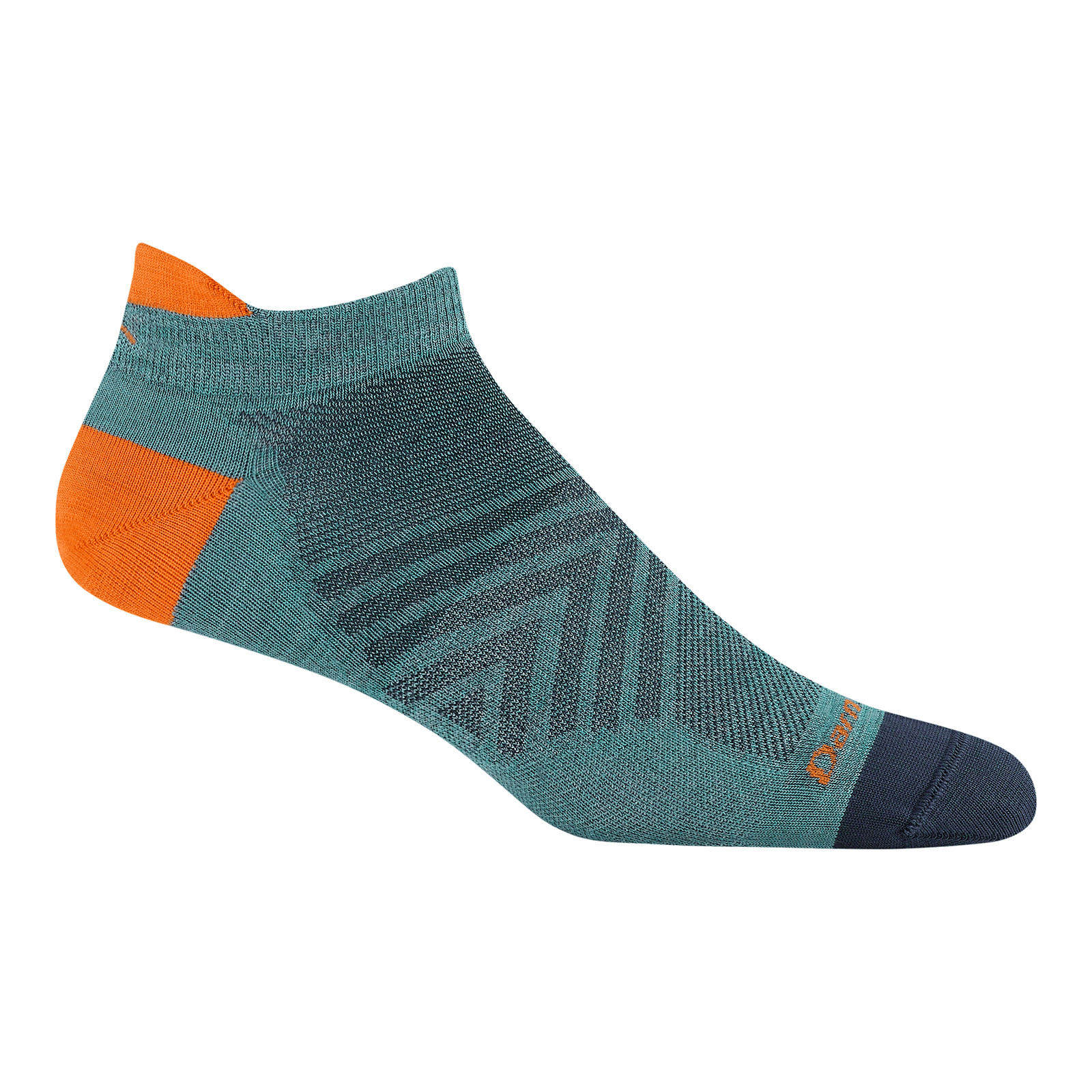 USA Darn Tough 1033 Aqua Men's Run No Show Tab Ultra-Lightweight Running Socks