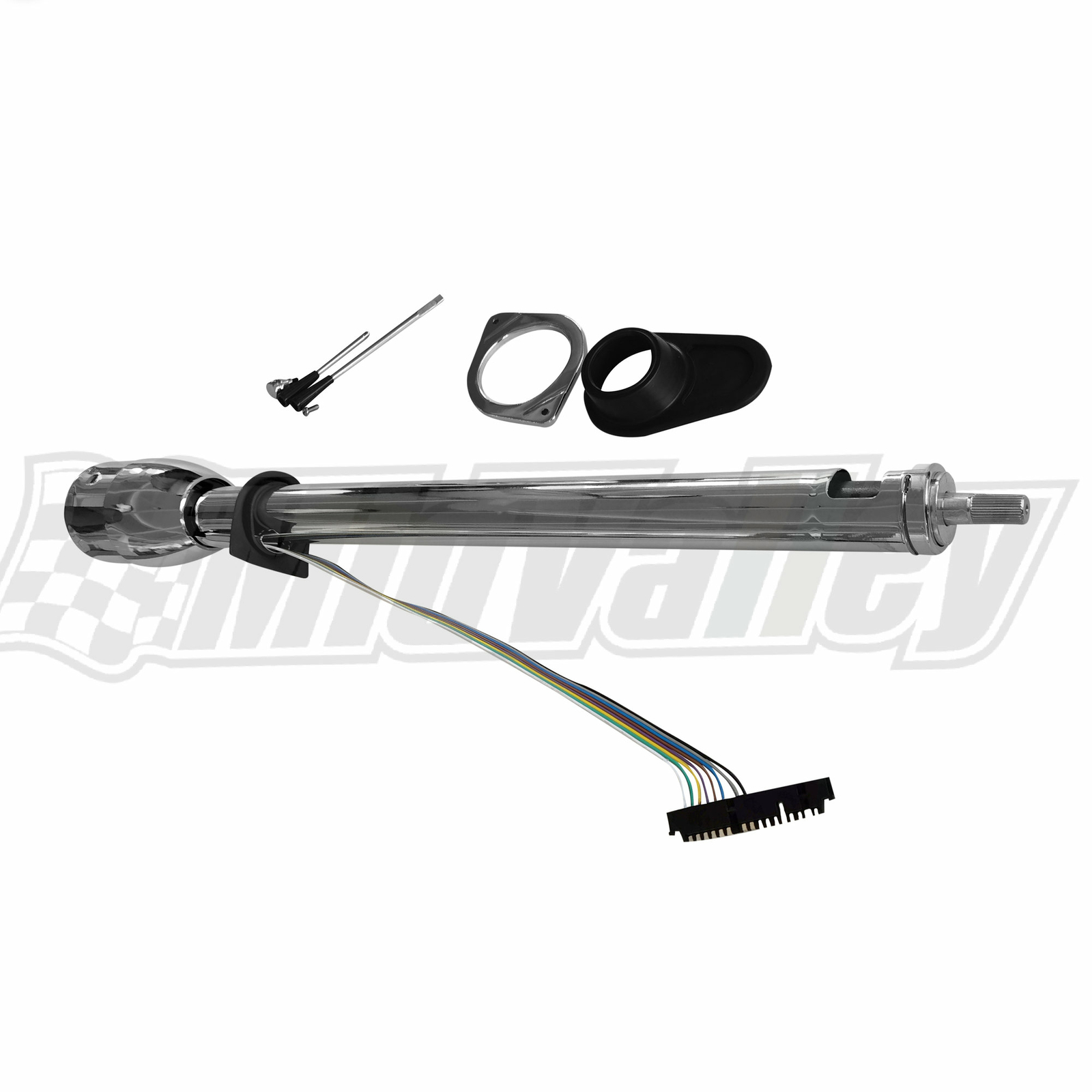 Universal 35" Tilt Shift Steering Column Steel Chrome w/o adapter GM Manual