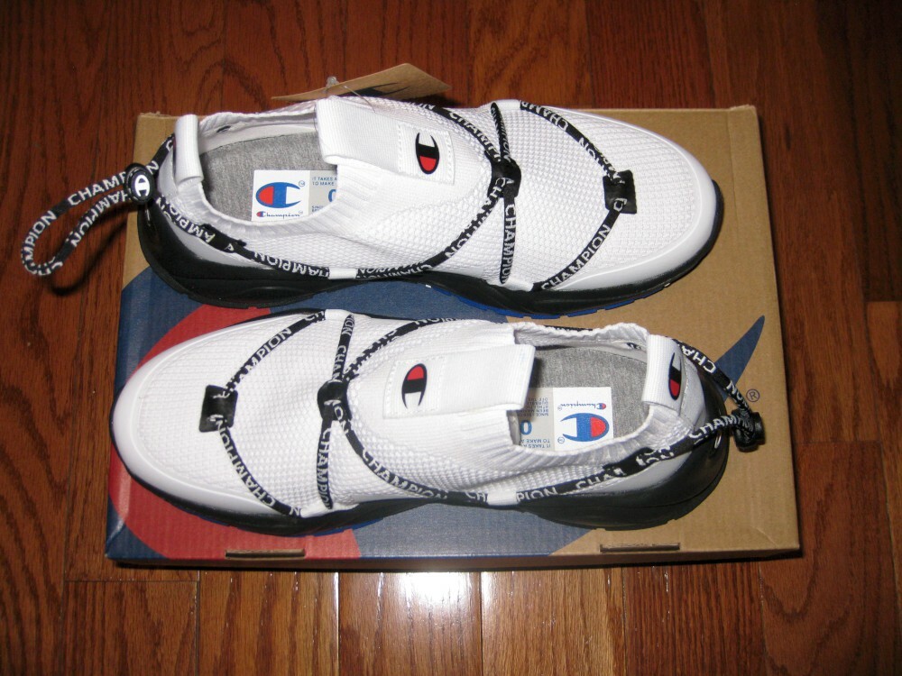 **New** Champion Big Kids Rally Flux Lo CP100400Y White/Black Size Youth 5 6 7