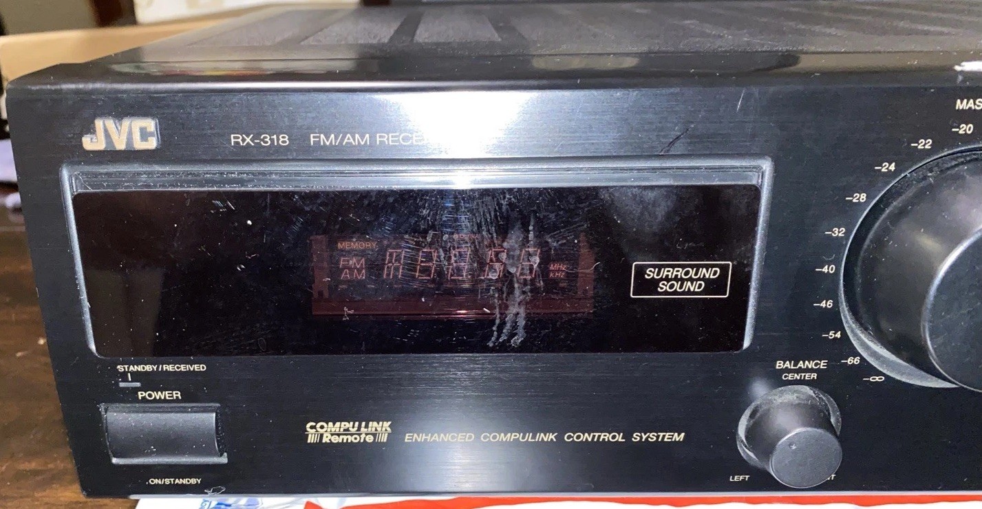 JVC RX-318BK Stereo receiver No Remote Untested Turns On
