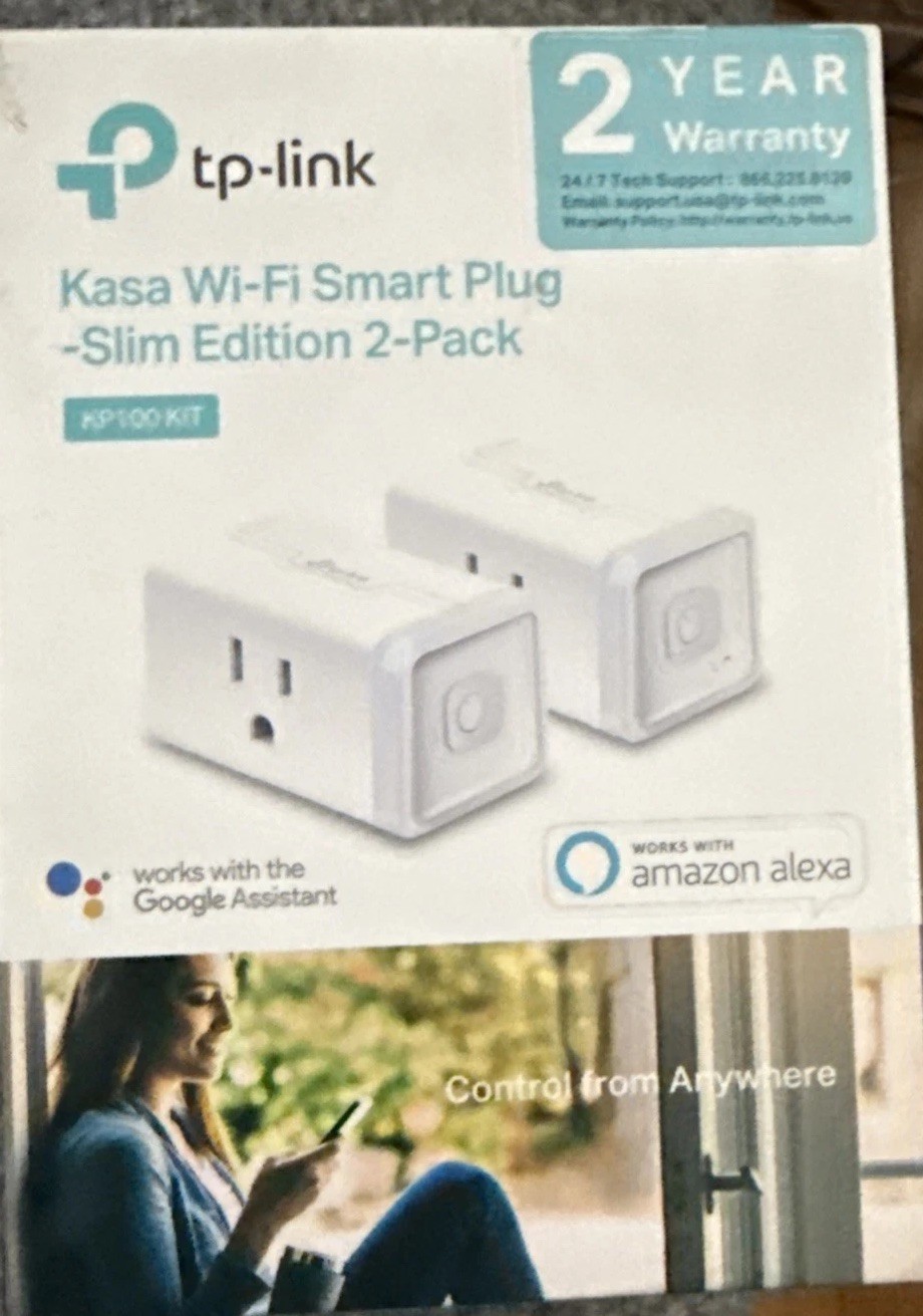 TP-Link Kasa Smart Wi-Fi Plug Slim Energy Monitor 2-Pack Works w/ Alexa & Google
