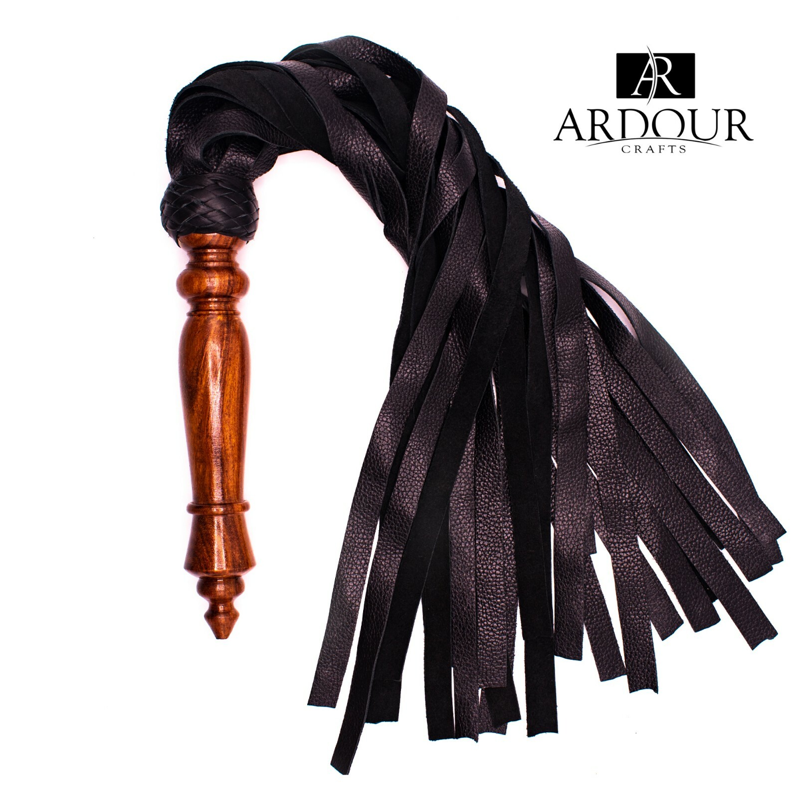 Real Cowhide Leather BDSM Floggers Wood Handle Western Horse Training Cosplay