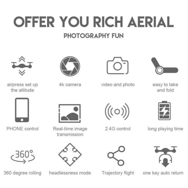 Drone 4K HD Dual Camera WiFi FPV RC Foldable Quadcopter Remote With Screen Gift