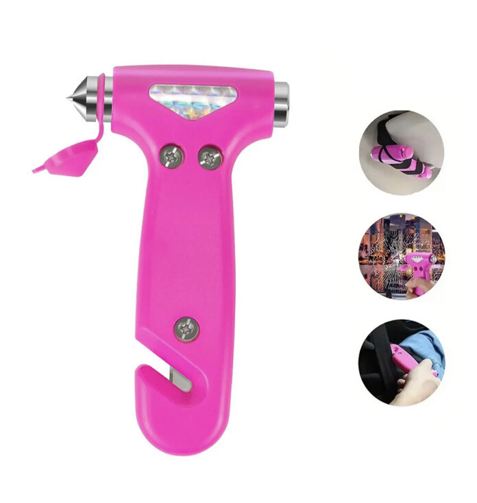 Car Safety Hammer, Automotive Window Breaker and Seatbelt Cutter, 3 In 1 Tool
