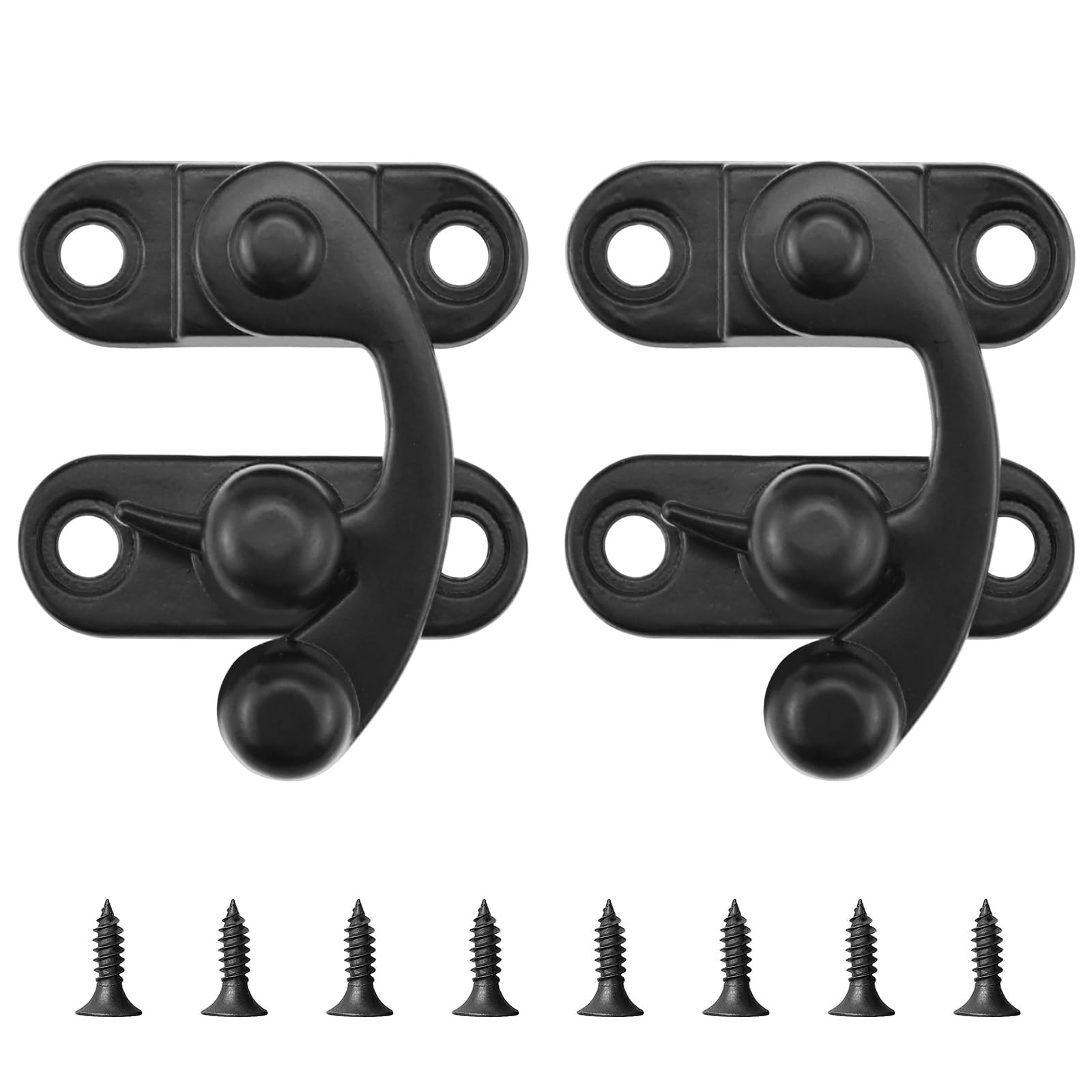 ZIUZI Small Hasp Latches Antique Black Clasp Swing Arm Latch Hook Lock for Je...